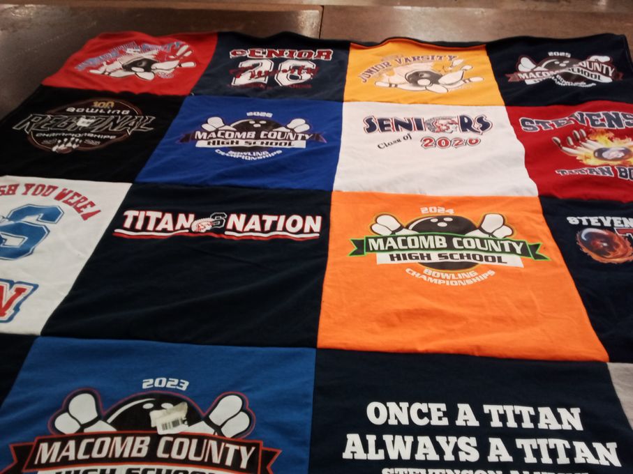 T-shirt quilt featuring titan nation by Aimee from MI