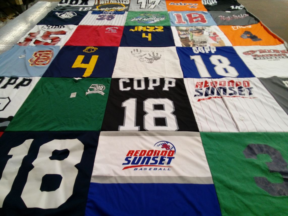 T-shirt quilt featuring redondo sunset baseball by christine from CA
