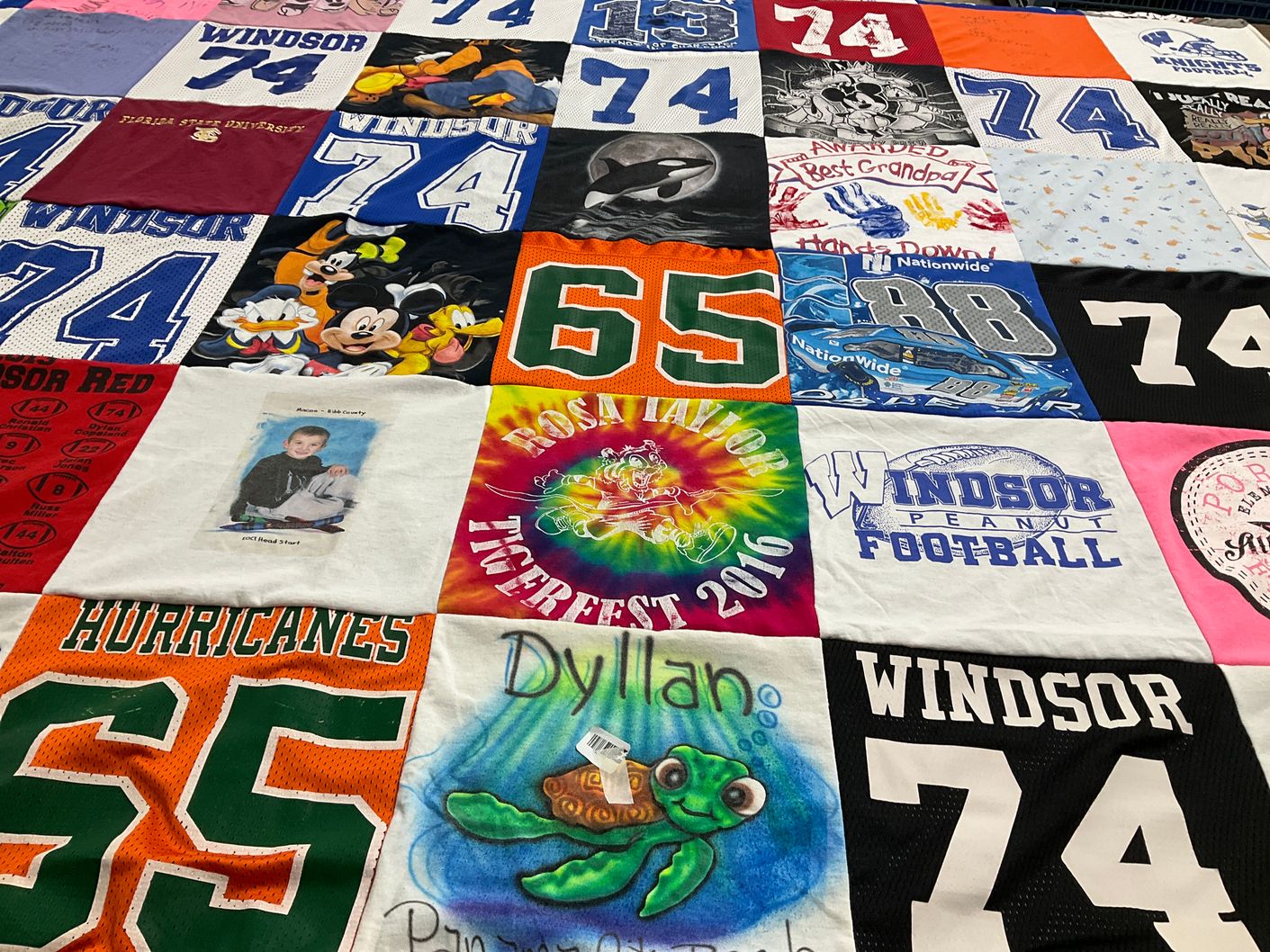 T-shirt quilt featuring windsor football by Kim from GA