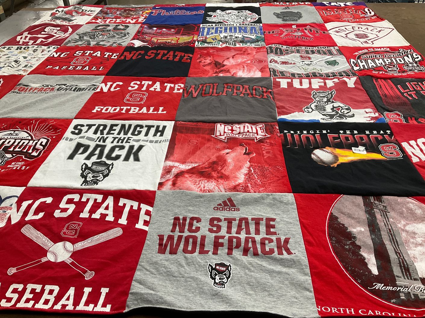 T-shirt quilt featuring north carolina state wolfpack by jenny from NC