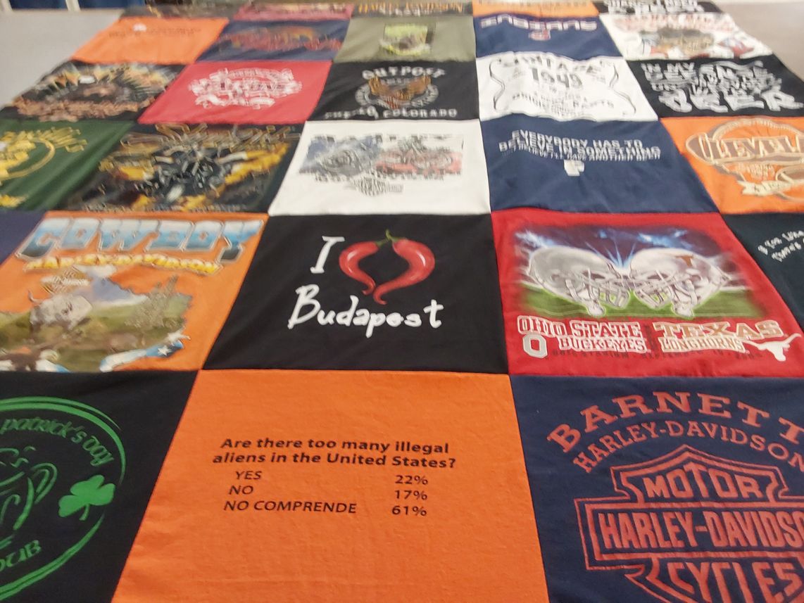 T-shirt quilt featuring ohio state buckeyes, texas longhorns by Bobbi from TX