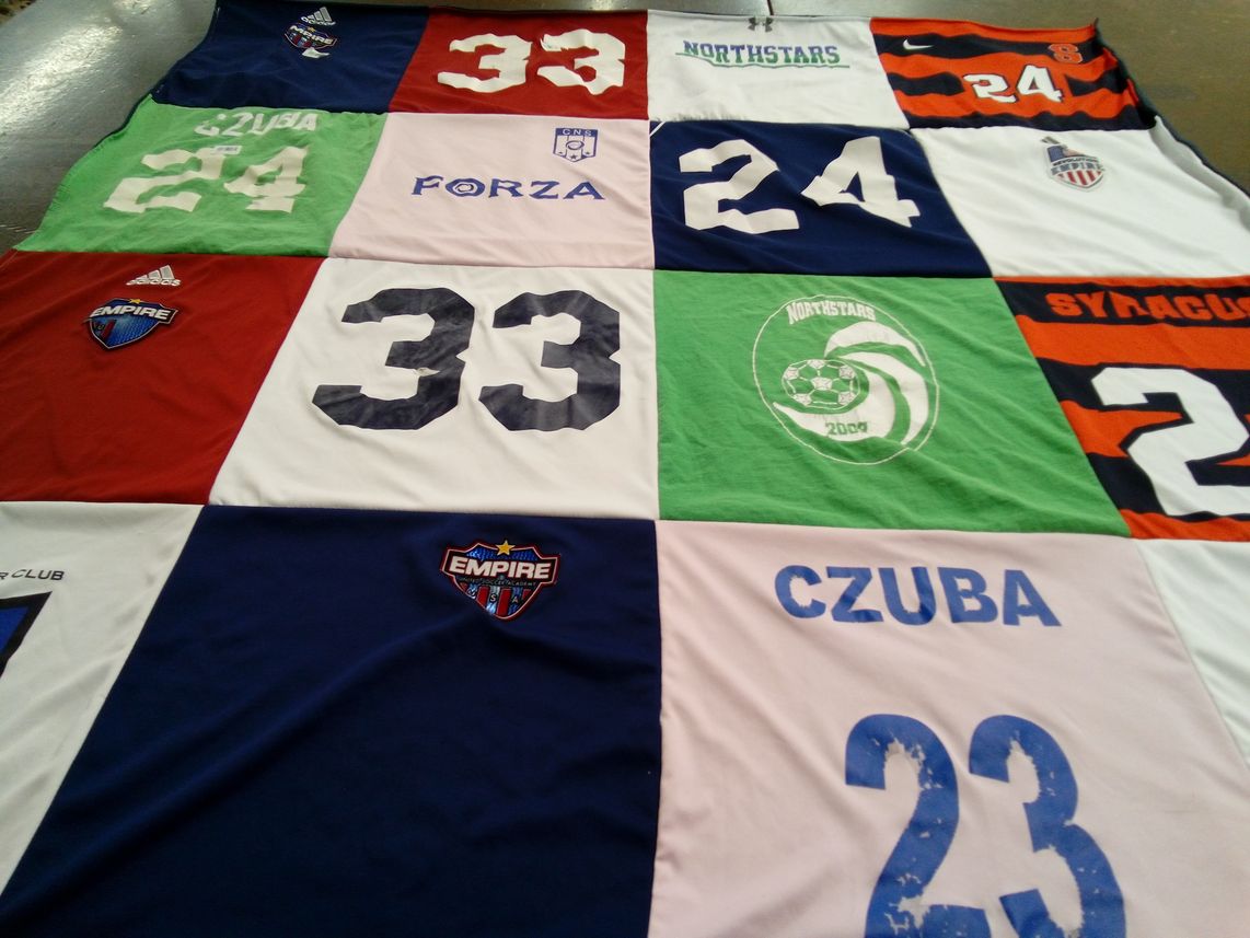 T-shirt quilt featuring empire soccer club by Bridgette from NY