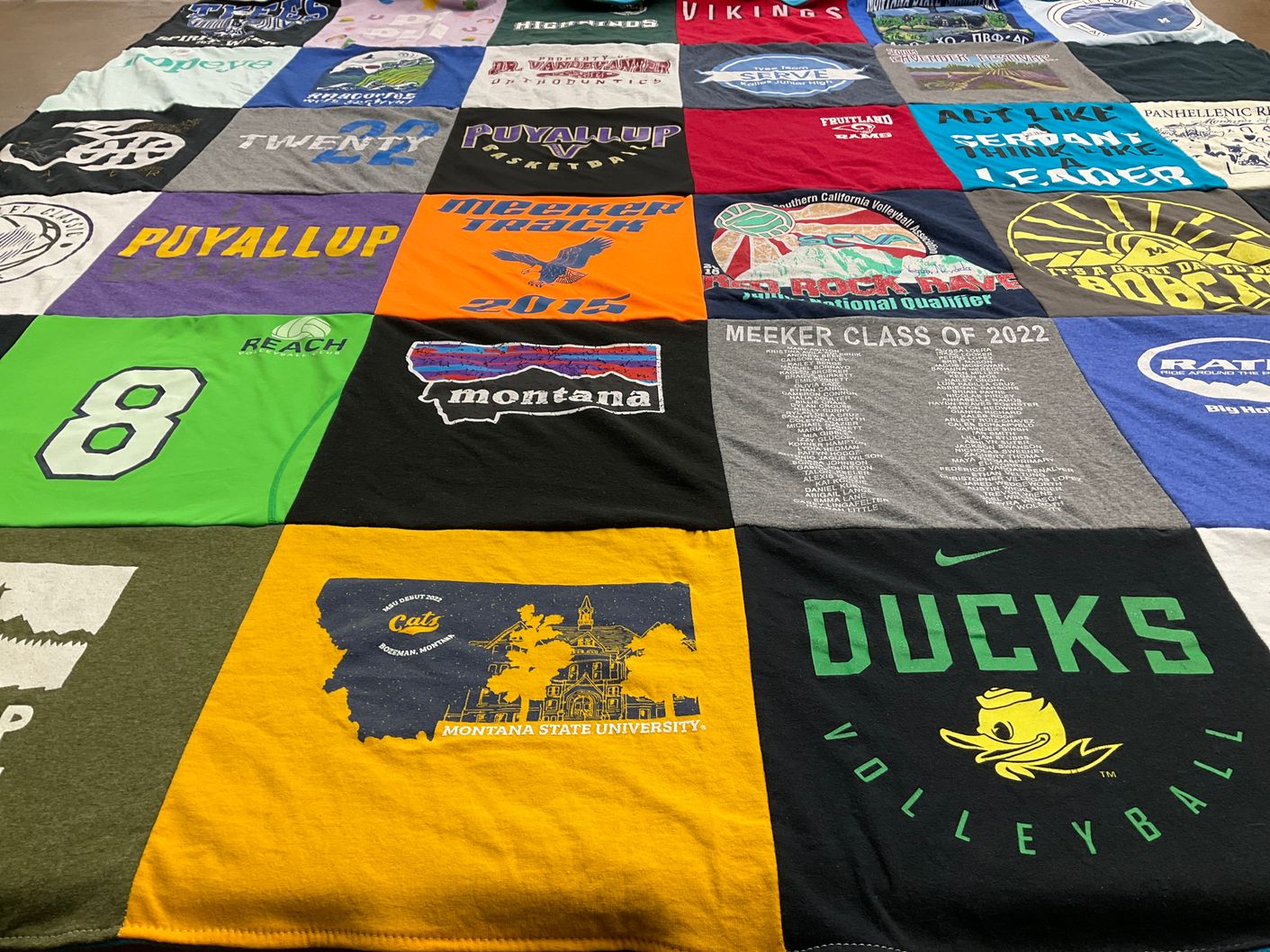 T-shirt quilt from montana state university by Tara from WA