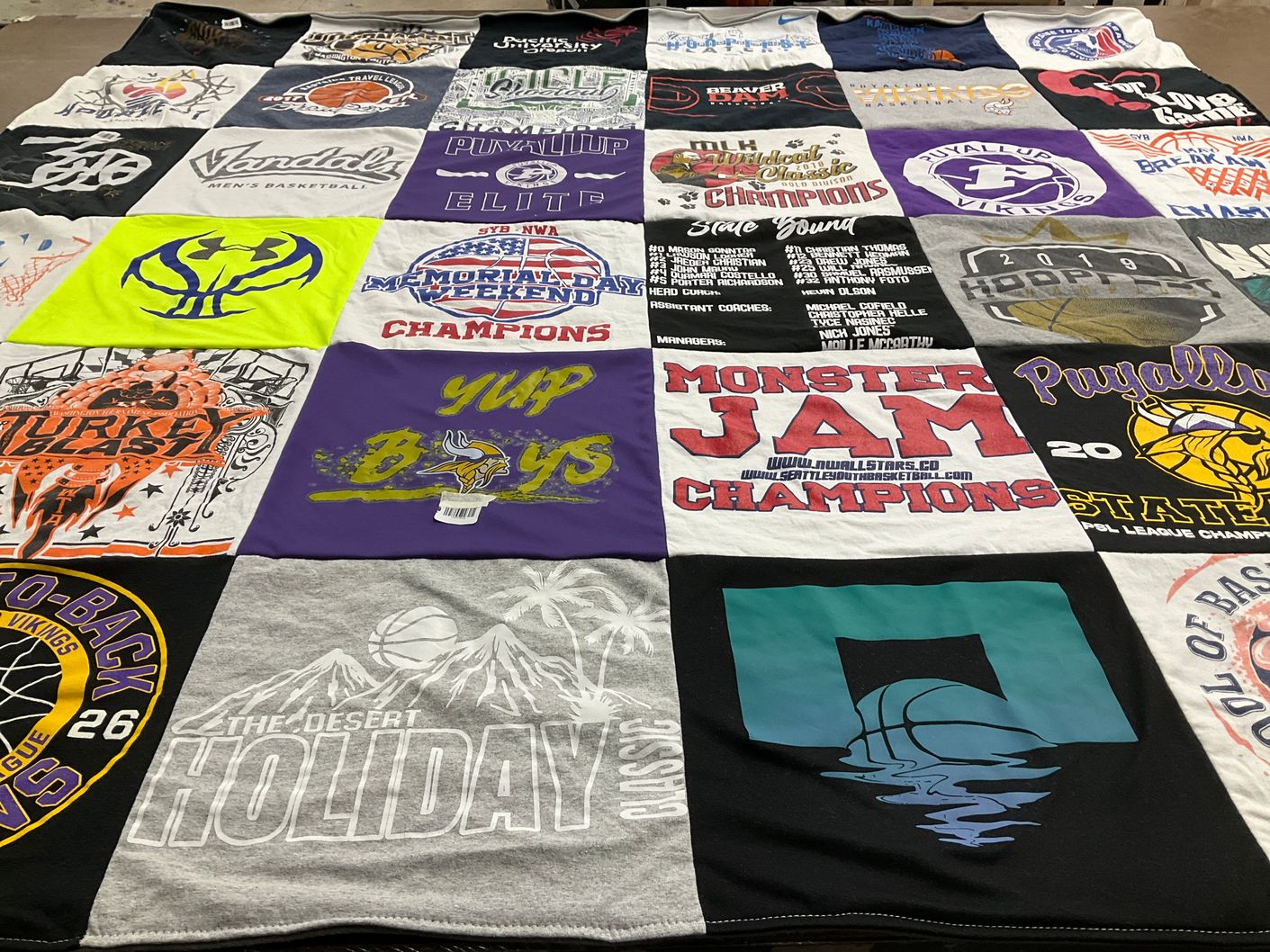 T-shirt quilt featuring puyallup vikings by Tara from WA