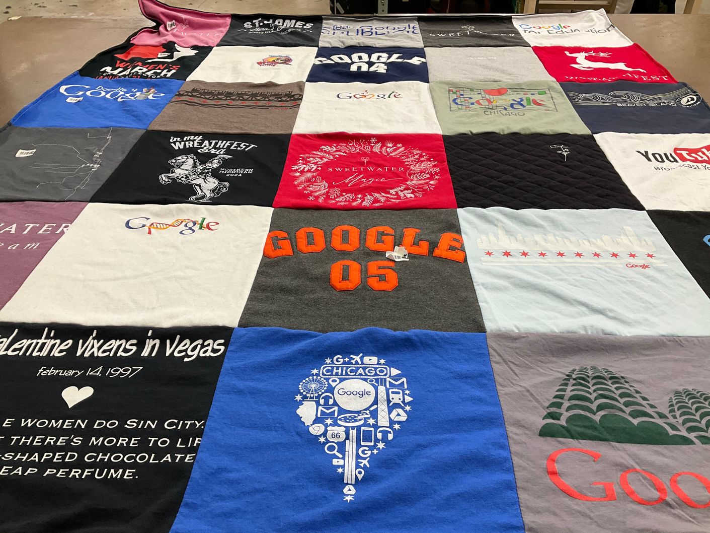 T-shirt quilt with technology, education themes by Britton from IL