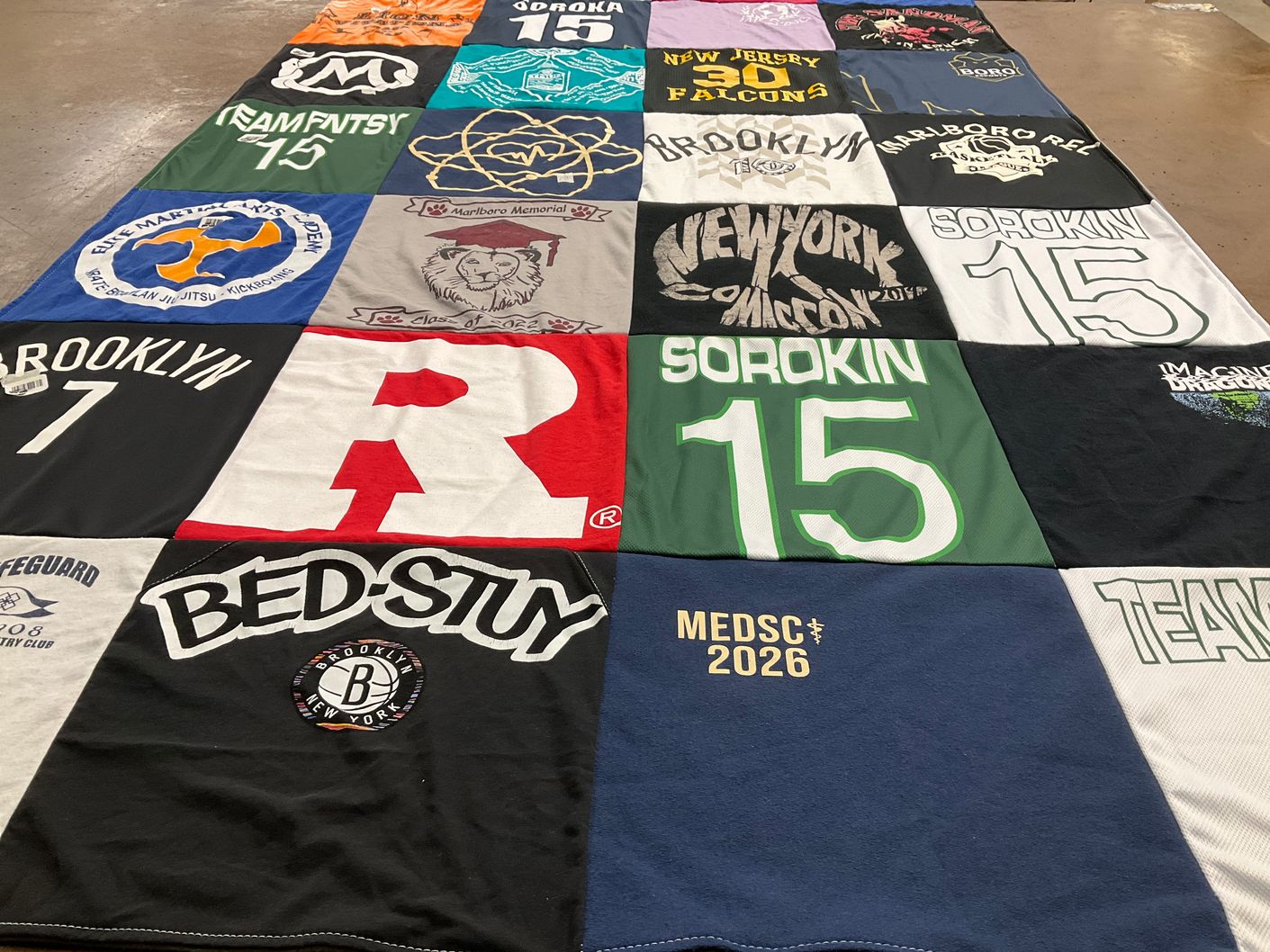 T-shirt quilt featuring new jersey falcons by Mila from NJ
