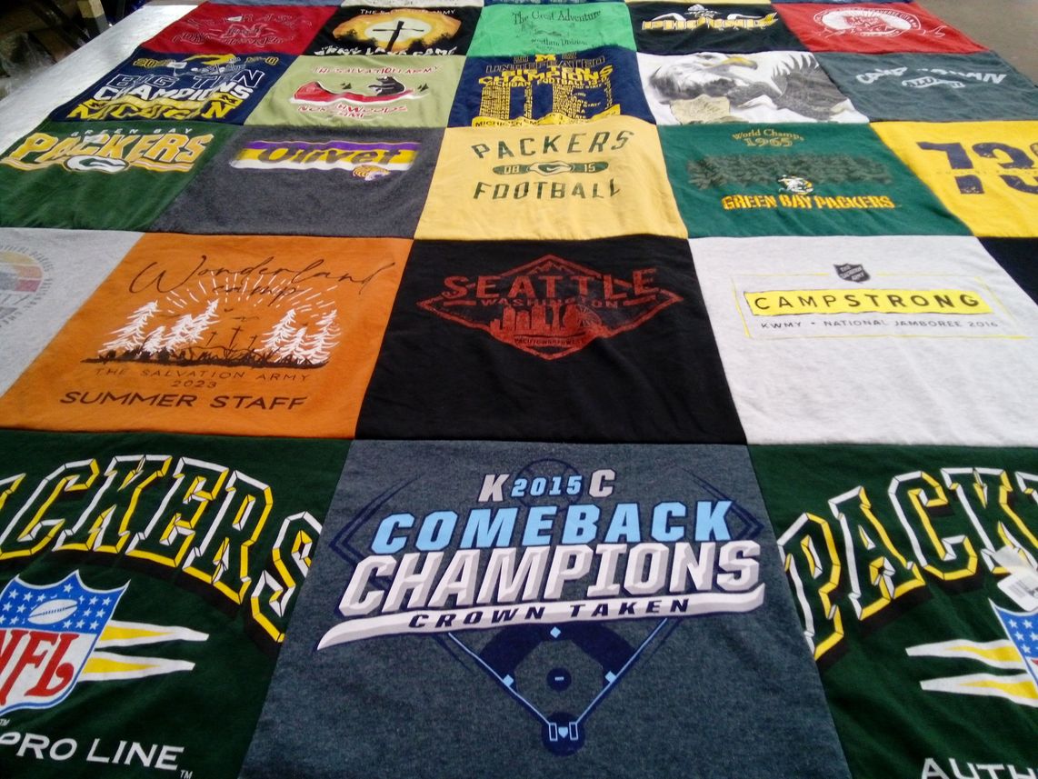 T-shirt quilt featuring green bay packers by Carla from IL