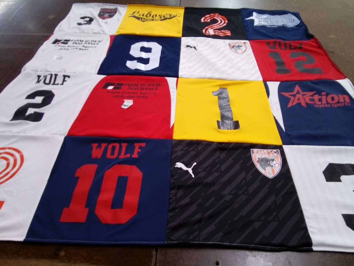 T-shirt quilt featuring emssc by Erin from IL