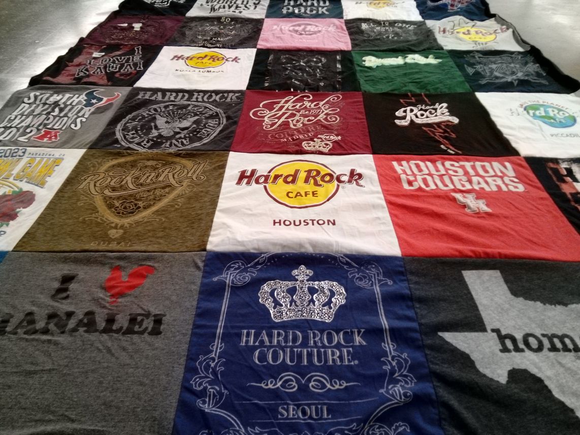 T-shirt quilt featuring houston cougars by Kathy from TX
