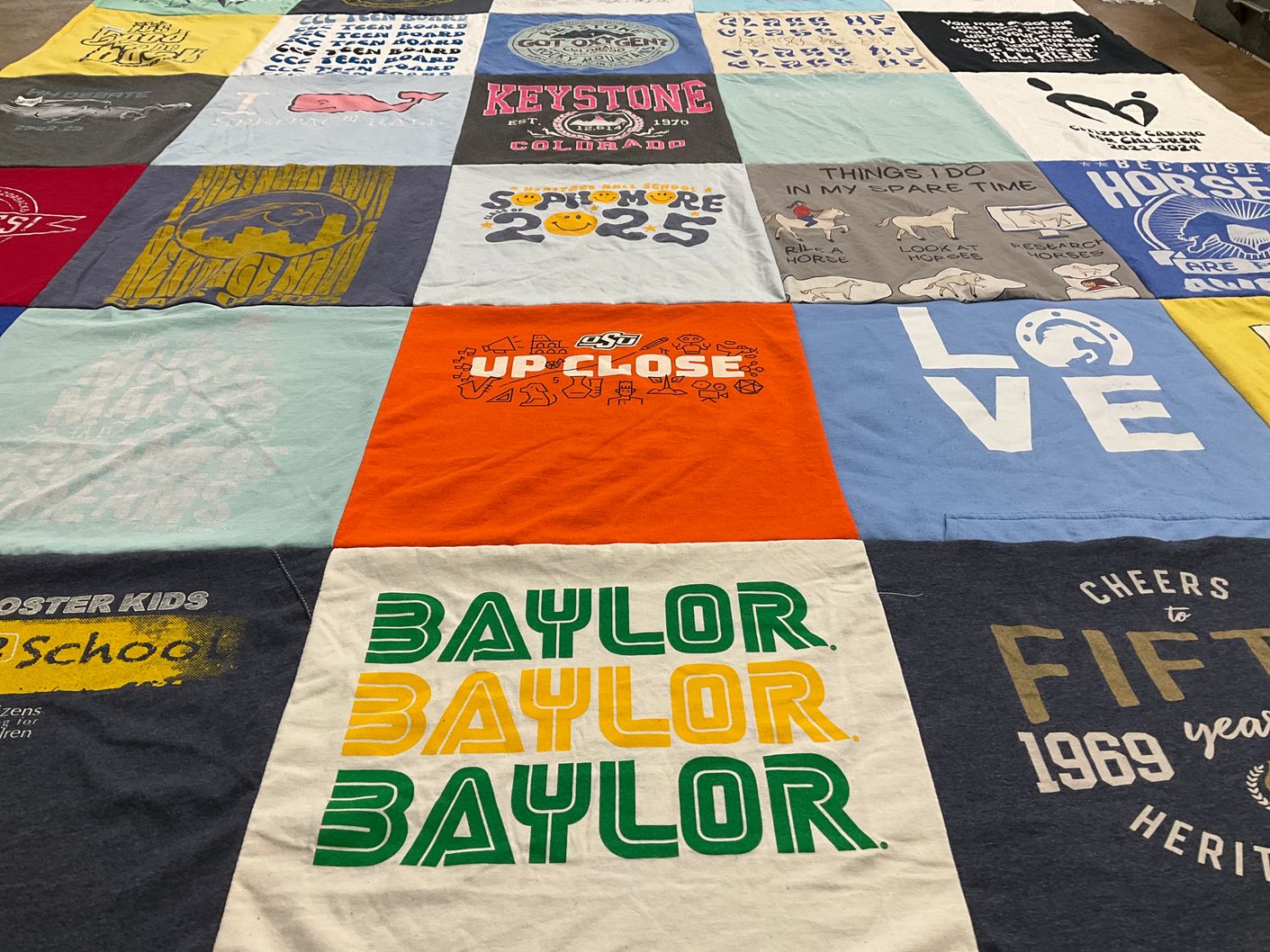 T-shirt quilt from baylor university by kari from OK