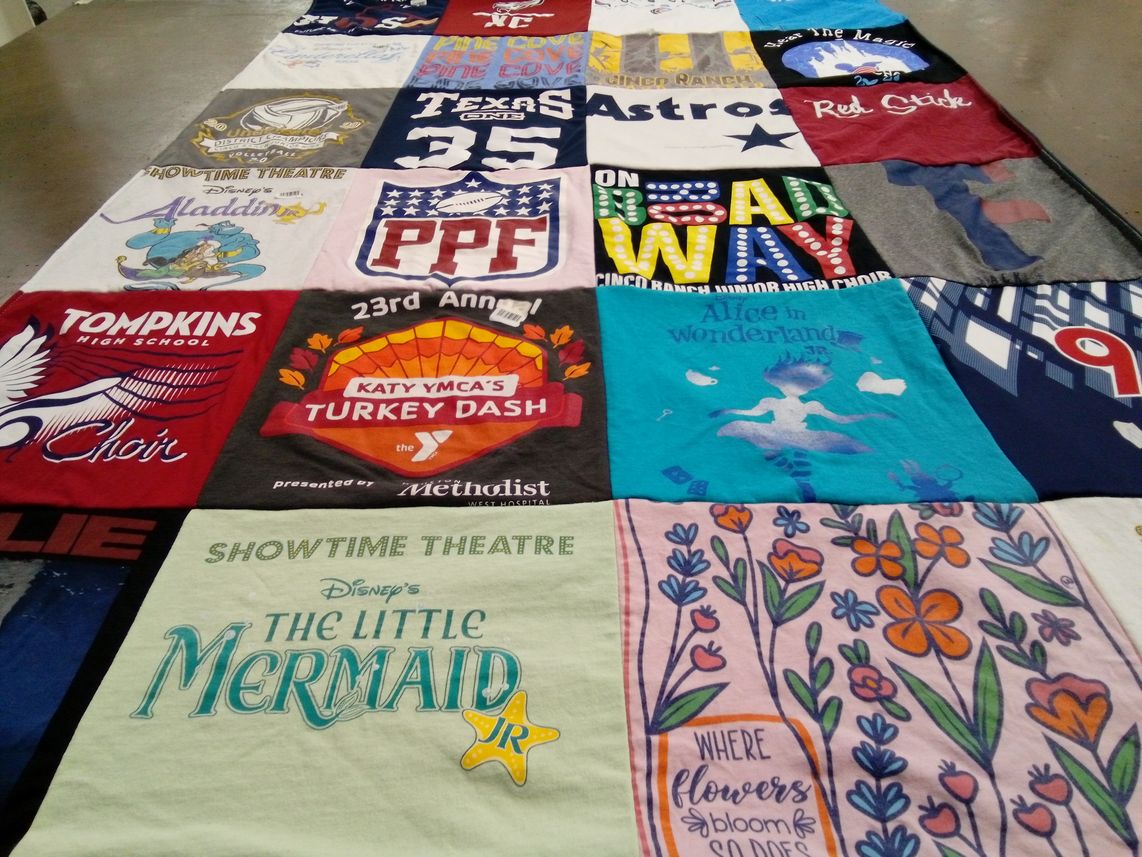 T-shirt quilt featuring cinco ranch junior high school by Sherryl from TX