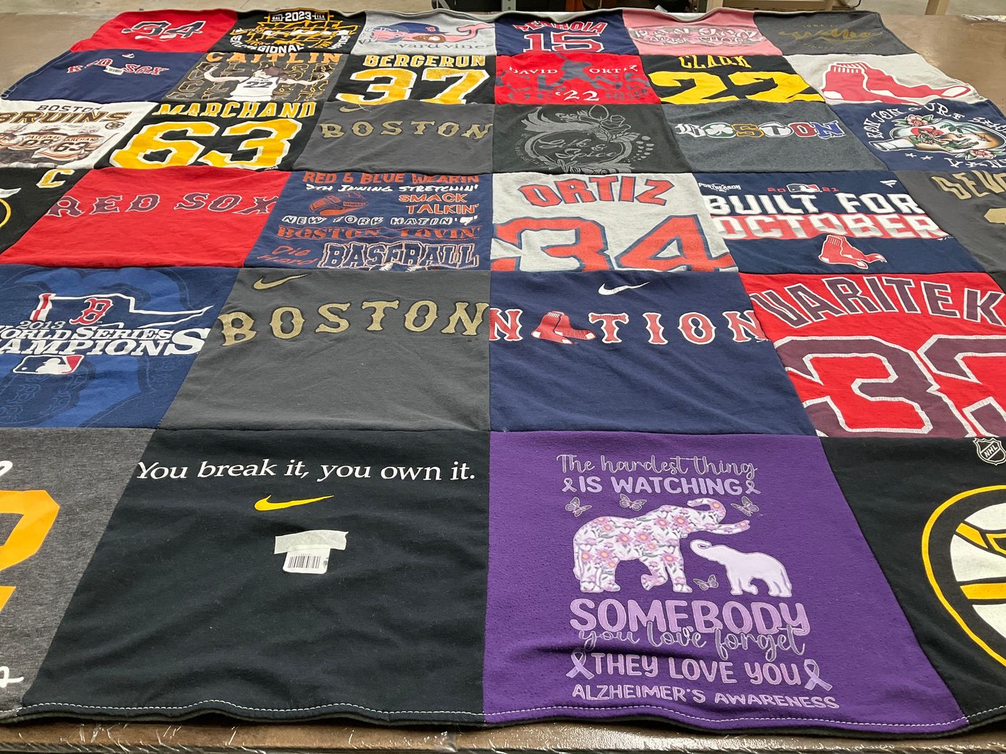 T-shirt quilt featuring boston red sox by Sara from IA