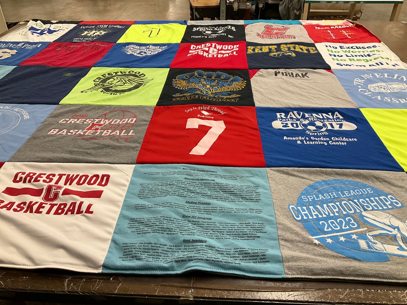 T-shirt quilt featuring crestwood basketball by Nicole from OH