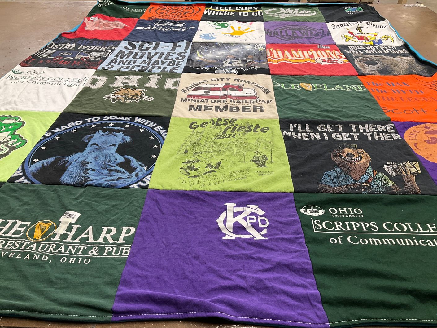T-shirt quilt from scripps college of communications, ohio university by david from MO