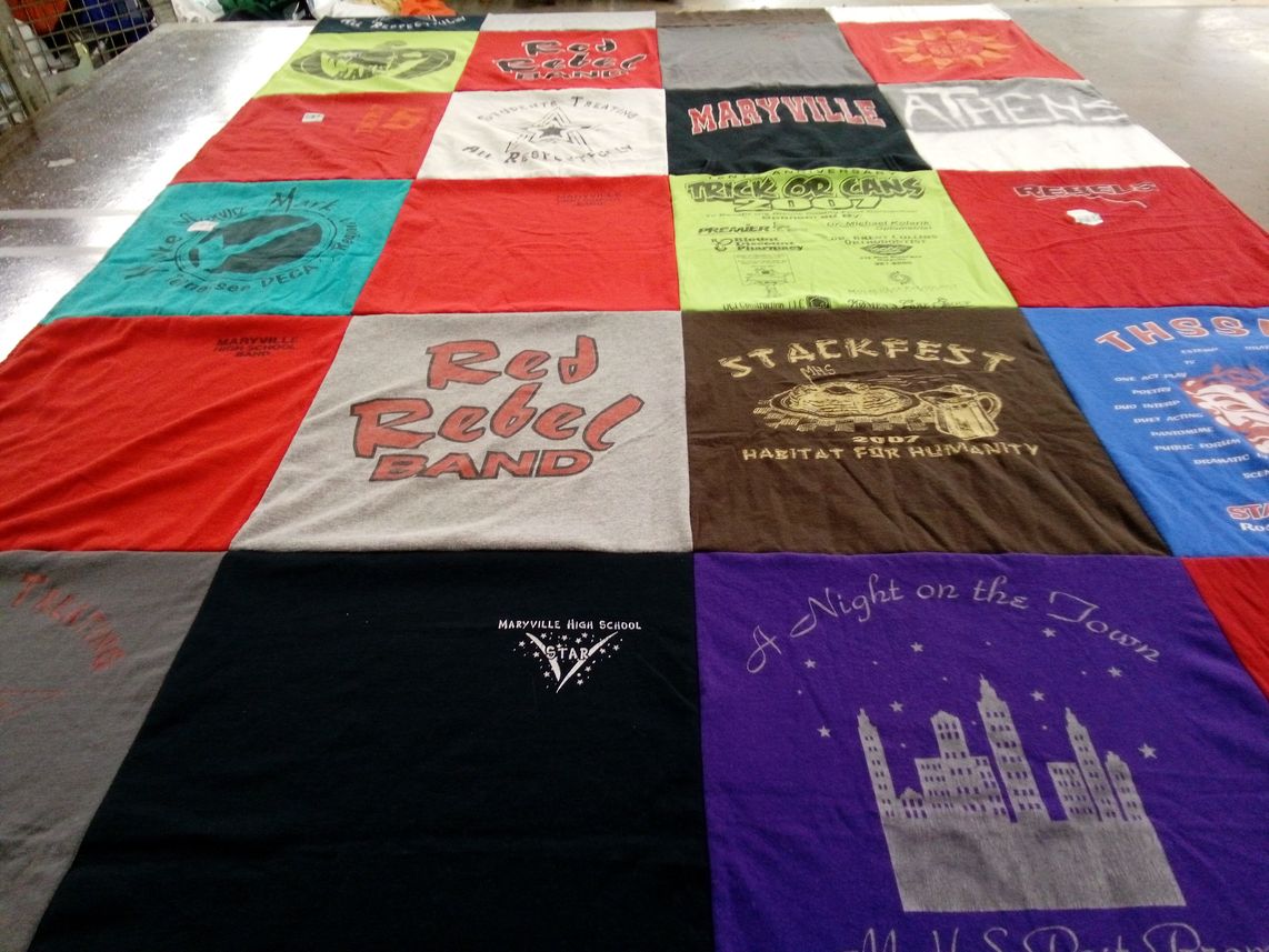 T-shirt quilt from maryville high school by Nell from TN
