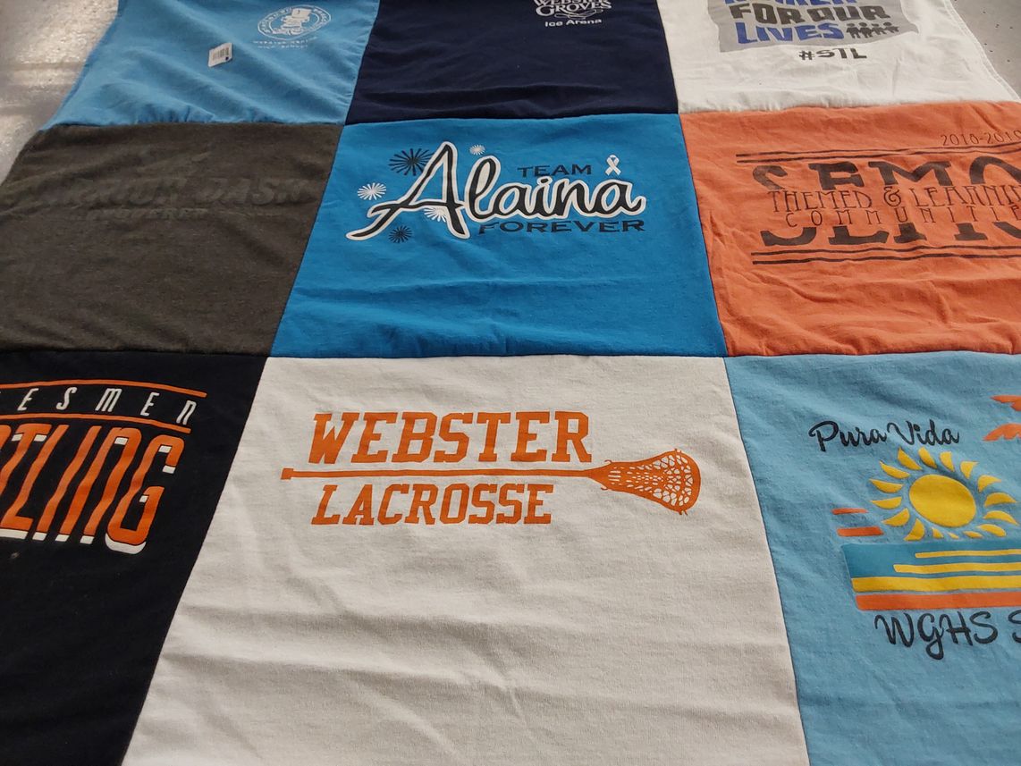 T-shirt quilt featuring webster lacrosse team by Rena from MO