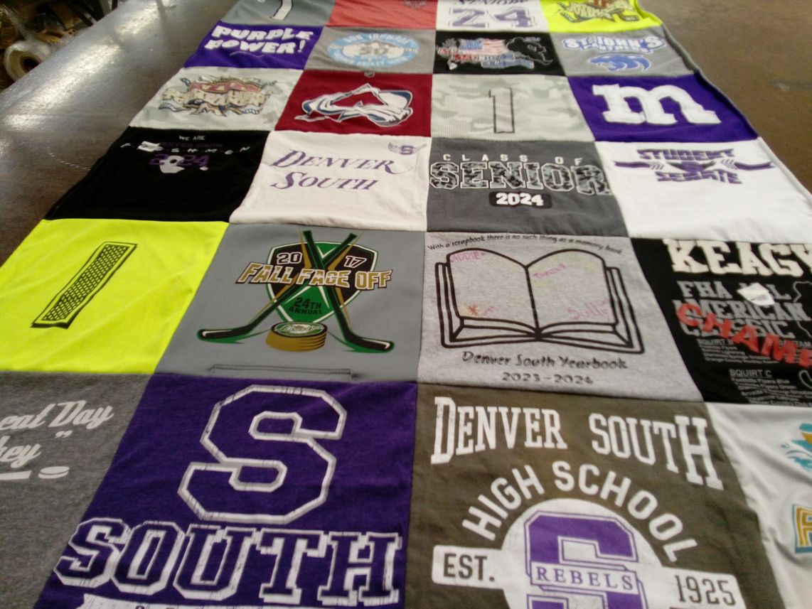 T-shirt quilt from denver south high school by Leticia from CO
