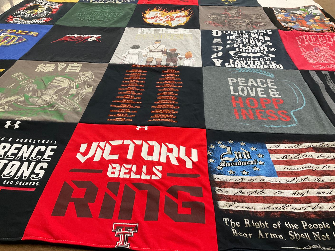 T-shirt quilt featuring texas tech university men's basketball by Heather from NM