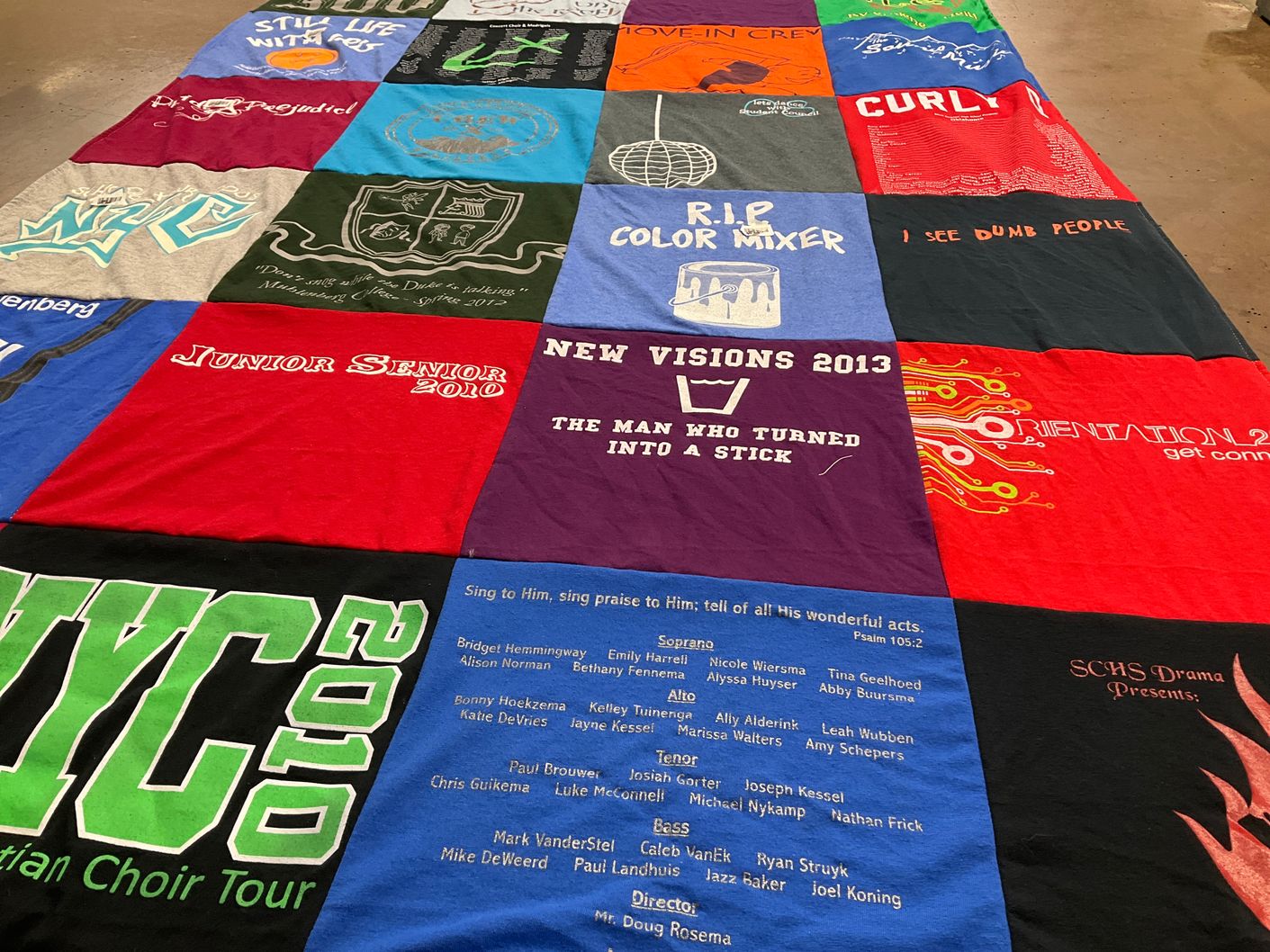 T-shirt quilt from northern york county school district by Tammi from MI