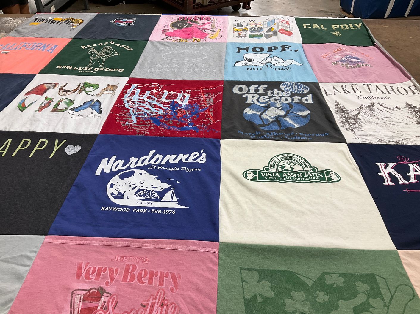 T-shirt quilt from california polytechnic state university by Diane from CA