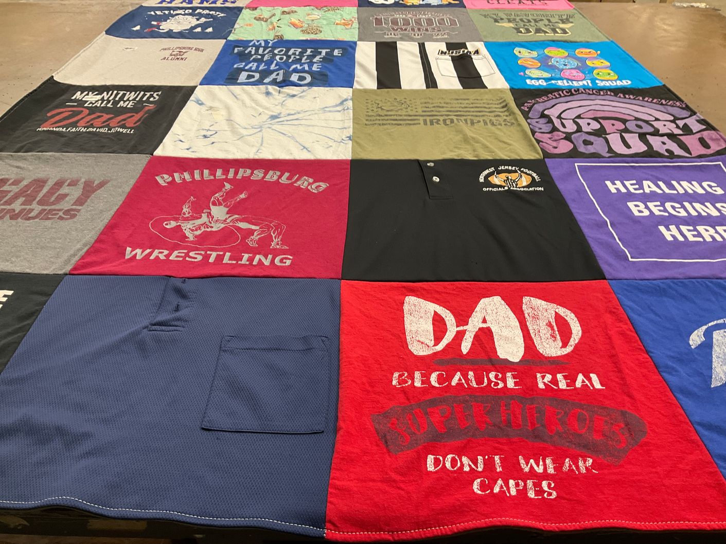 T-shirt quilt from phillipsburg high school by Bonnie from NJ
