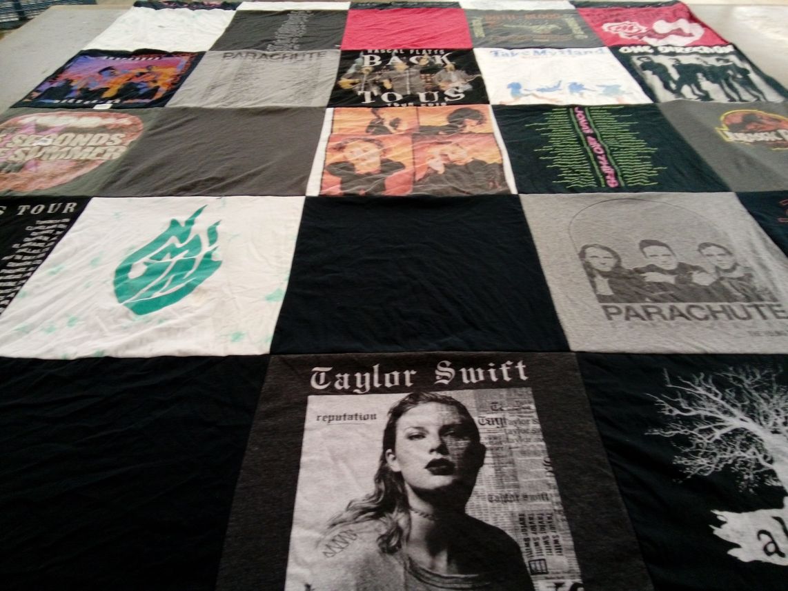 T-shirt quilt with music, concerts themes by Stephannie from AZ