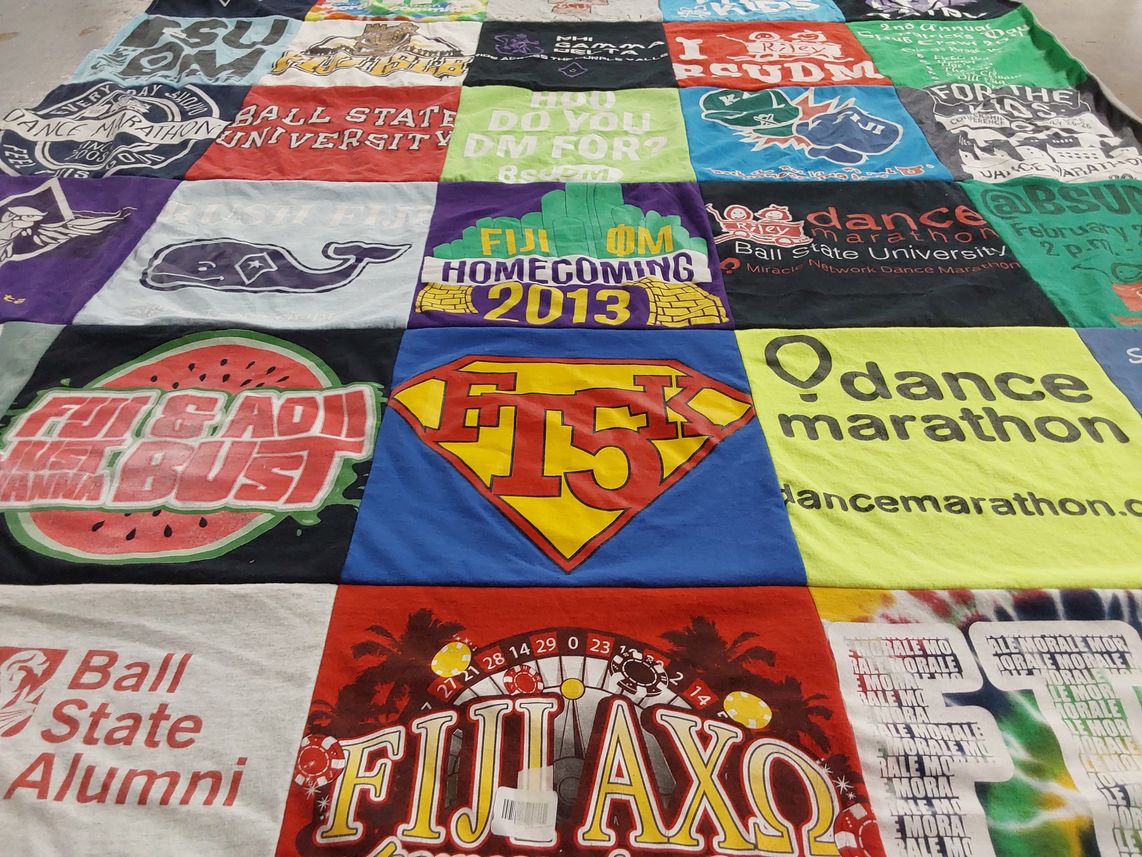 T-shirt quilt from ball state university by Tammy from IN