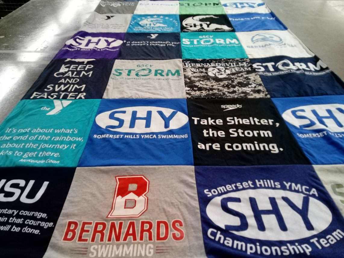 T-shirt quilt featuring somerset hills ymca championship team by Kristen from NJ