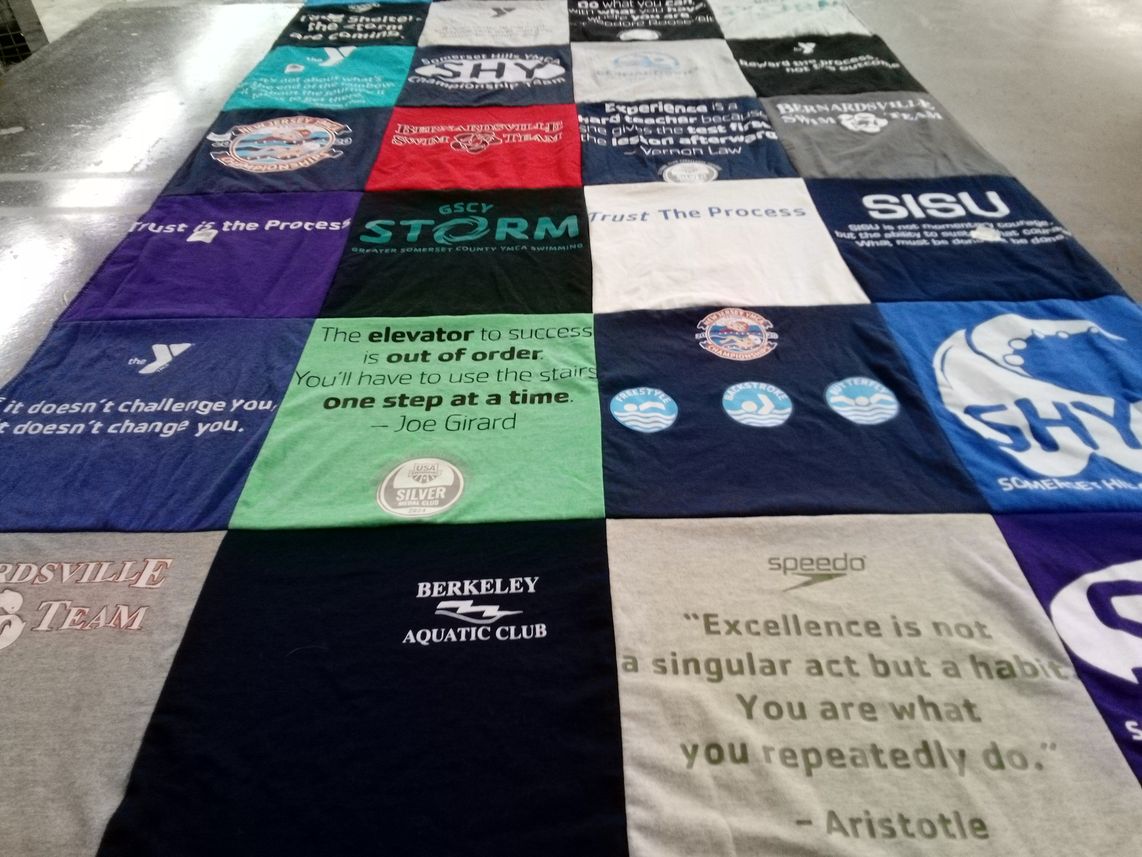 T-shirt quilt featuring berkeley aquatic club, gscy storm by Kristen from NJ
