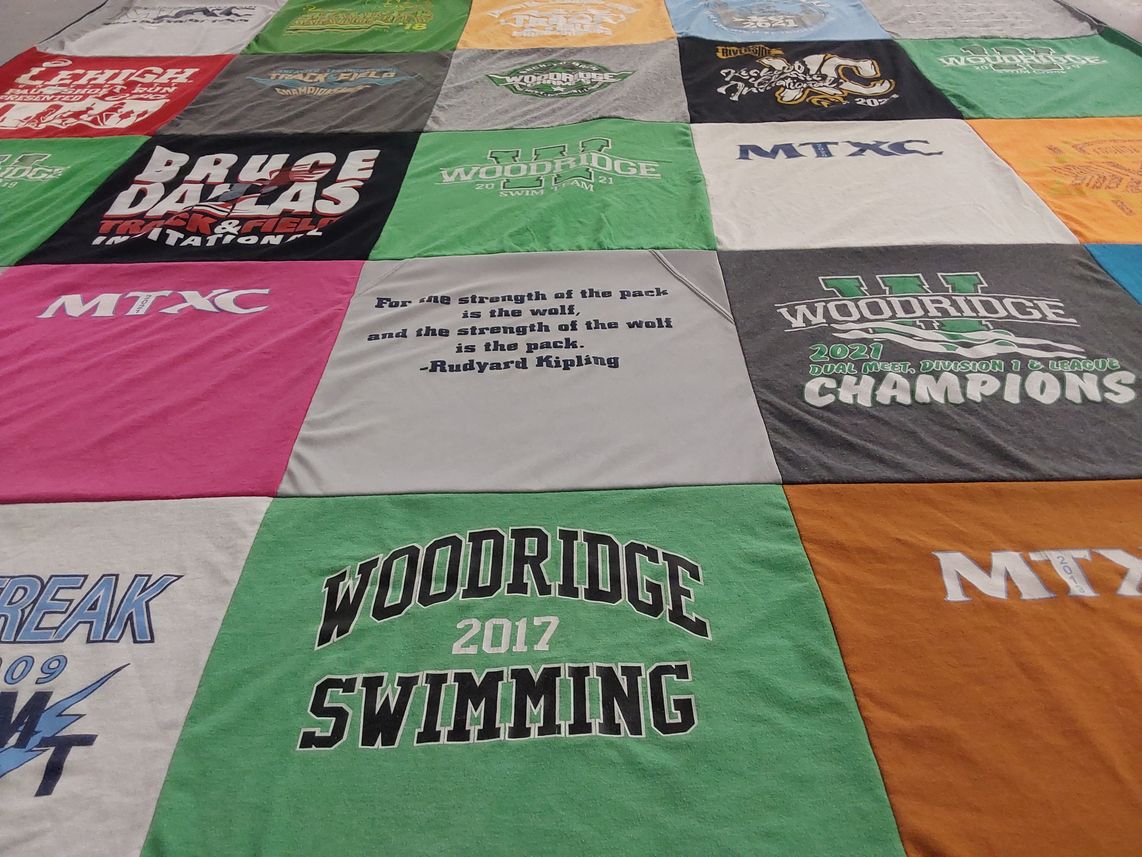 T-shirt quilt from woodridge high school by Matt from PA