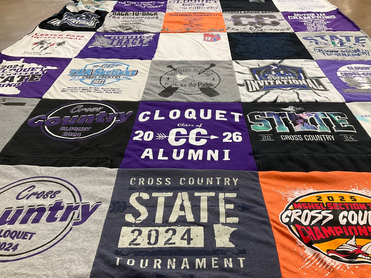 T-shirt quilt from cloquet high school by Chandra from MN