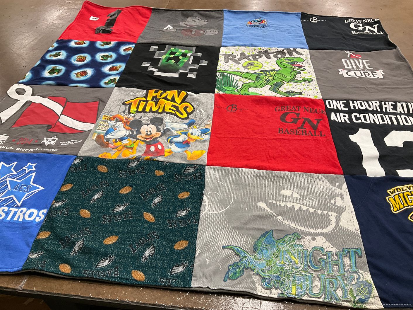 T-shirt quilt featuring great neck north high school baseball, philadelphia eagles by Deb from CO