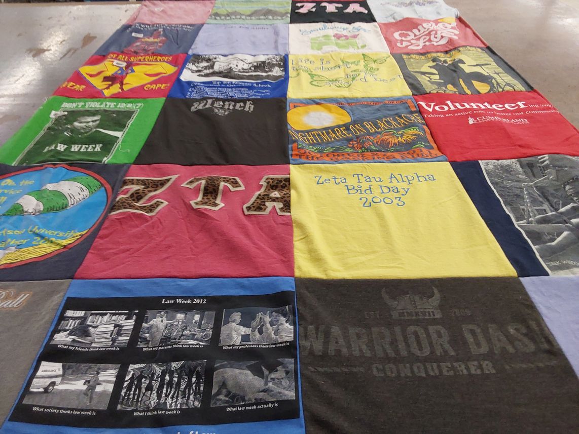 T-shirt quilt from jackson university by Jaclyn from TX