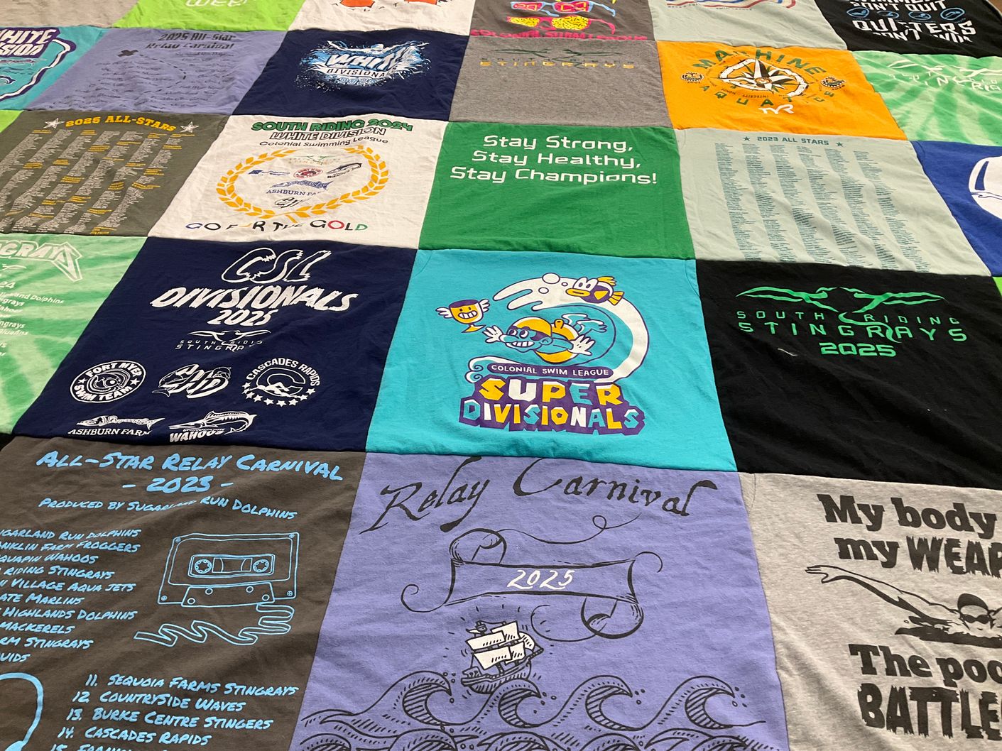 T-shirt quilt featuring south riding stingrays by Julie from VA