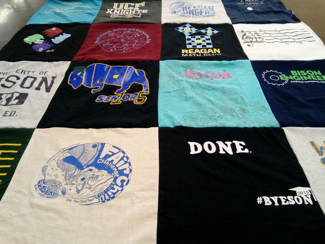 T-shirt quilt featuring bison engineering by Irene from WA