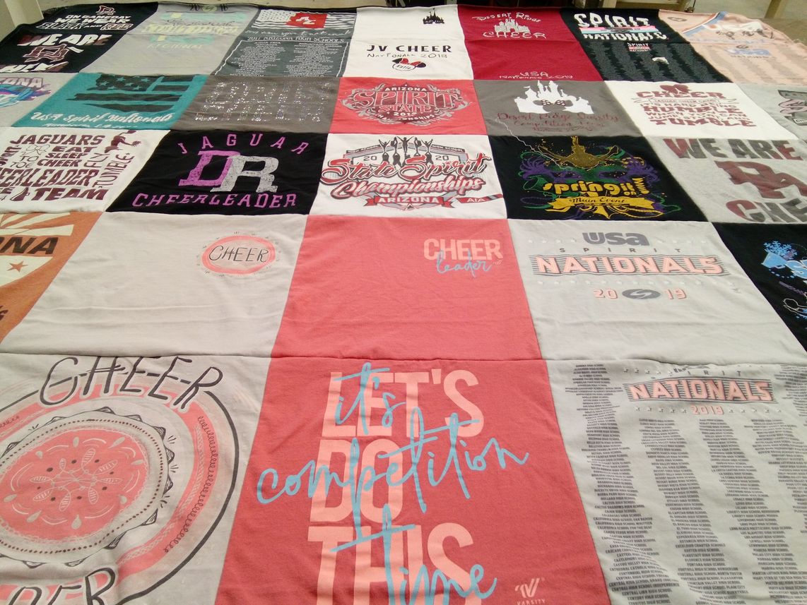 T-shirt quilt from jaguar cheerleader by Jackie from AZ