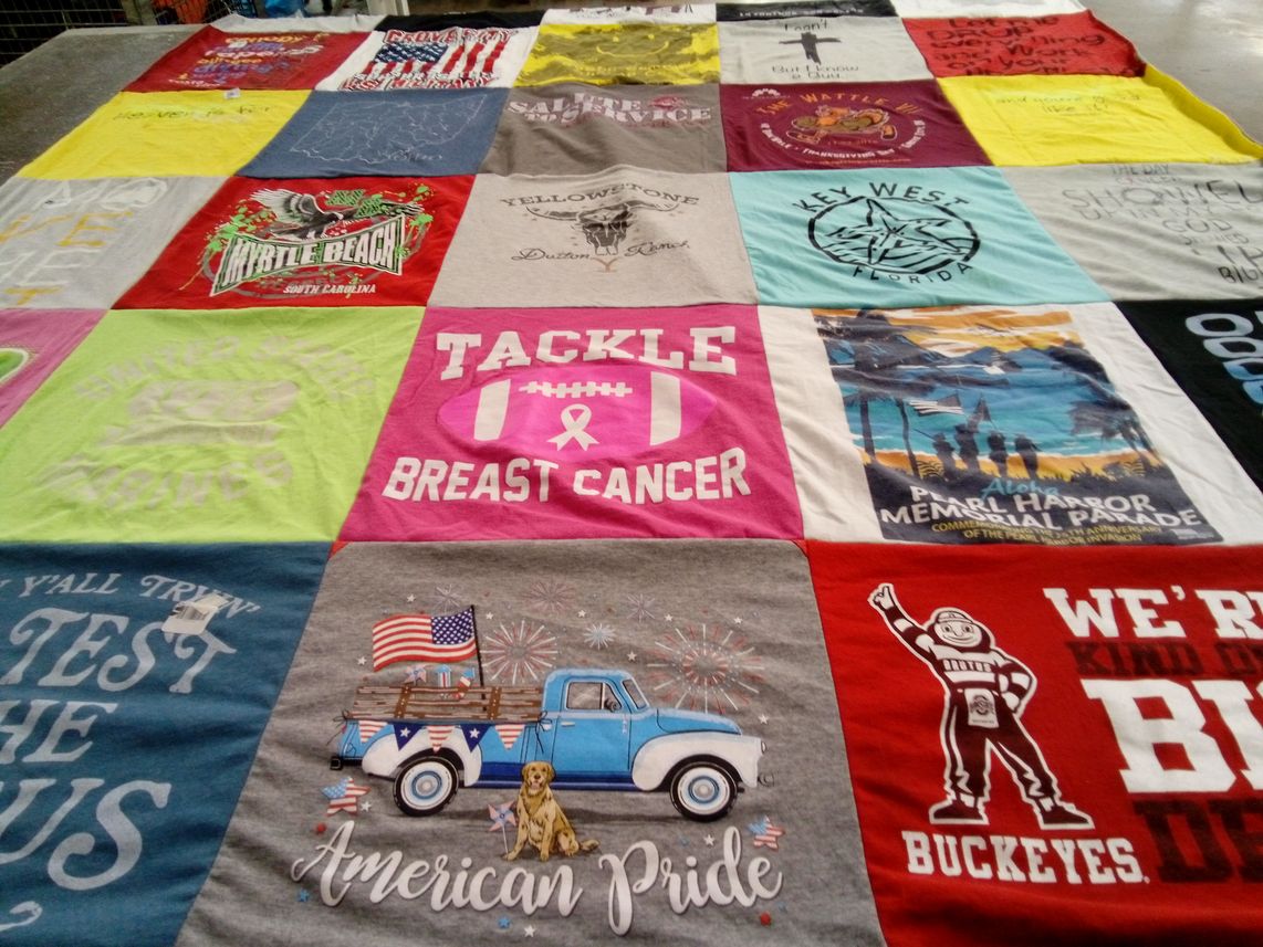 T-shirt quilt featuring buckeyes by Don from OH