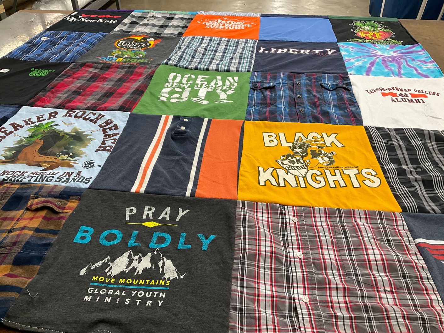 T-shirt quilt featuring black knights by GLORIA from GA