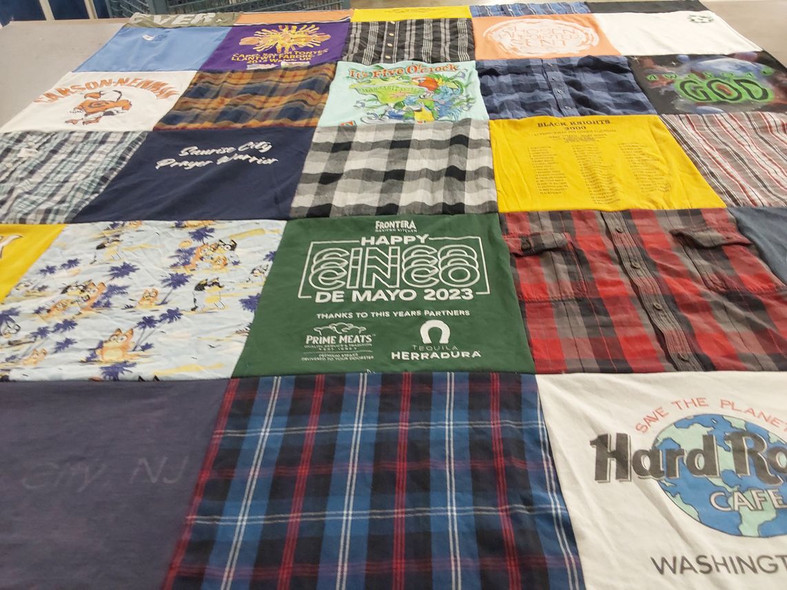 T-shirt quilt with food, celebration themes by GLORIA from GA