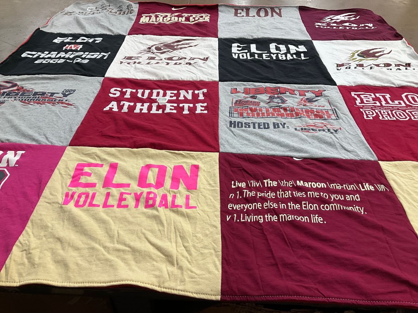 T-shirt quilt featuring elon phoenix volleyball by Traci from FL