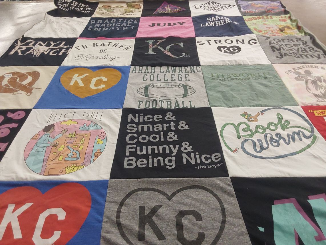T-shirt quilt from sarah lawrence college by Crystal from FL
