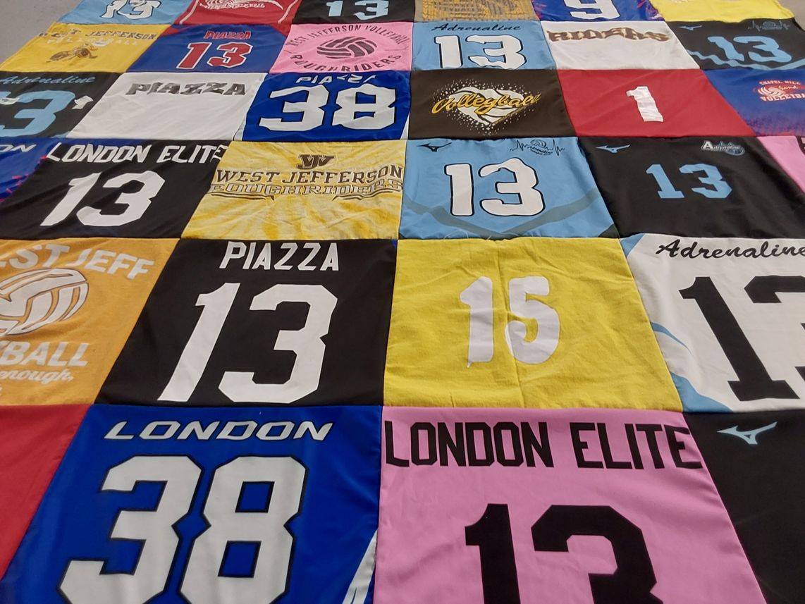 T-shirt quilt from west jefferson high school by Edie from OH