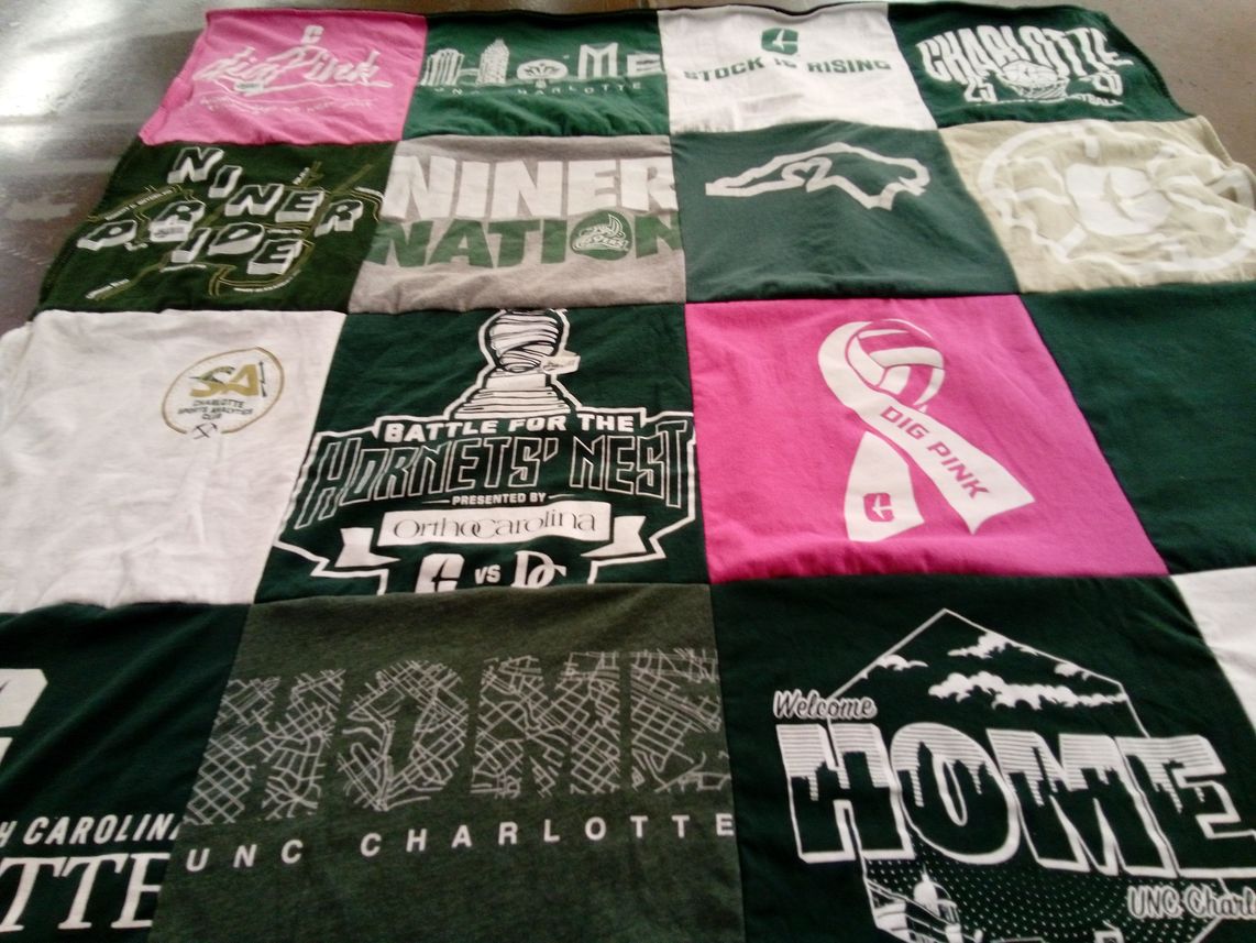 T-shirt quilt from university of north carolina at charlotte by Erin from NC