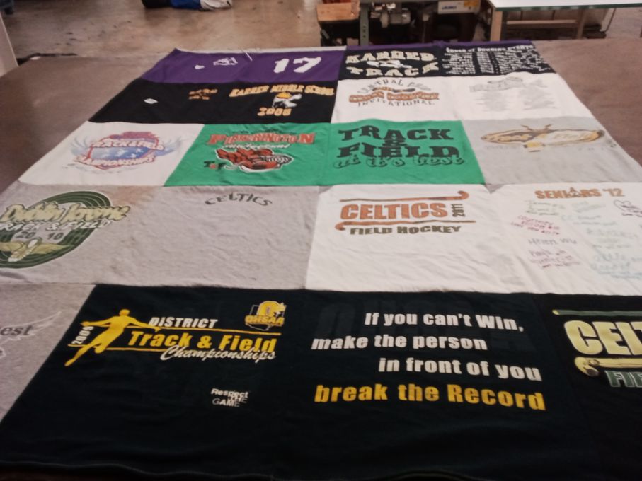 T-shirt quilt featuring celtics field hockey by Sherry from OH
