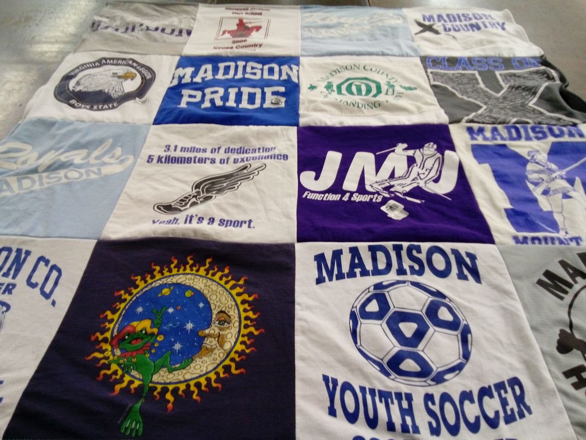 T-shirt quilt featuring madison county, madison youth soccer by Kim from VA