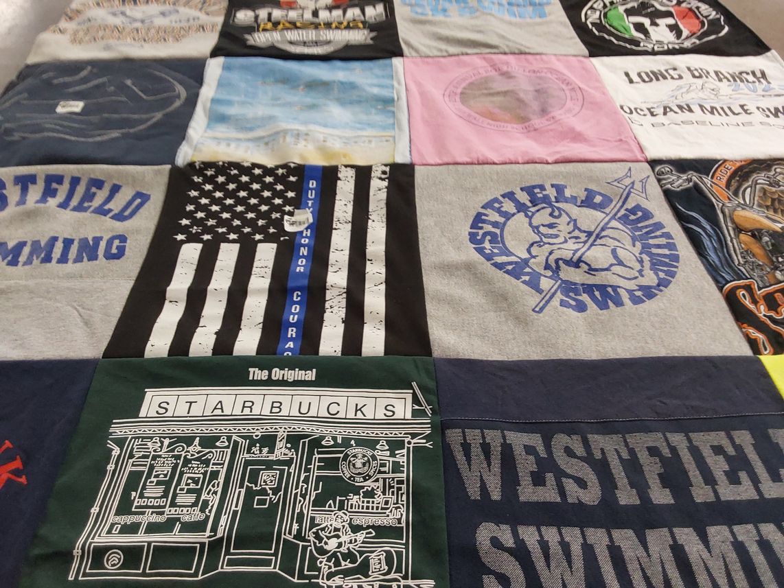T-shirt quilt from westfield swimming by Noelle from NJ