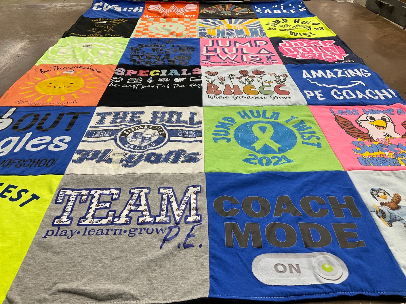 T-shirt quilt featuring harber eagles by Alan from TX