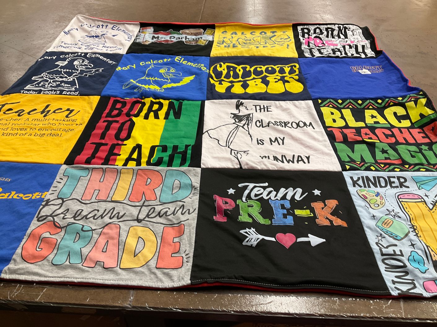 T-shirt quilt from mary calcott elementary school by Hope from VA