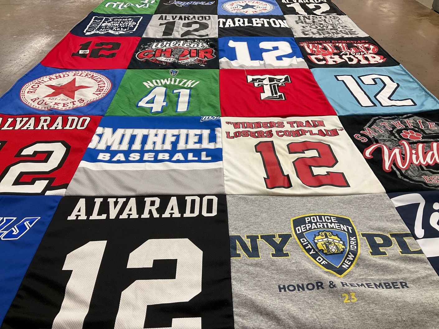 T-shirt quilt from tarleton state university, richard elementary by Liliana from TX