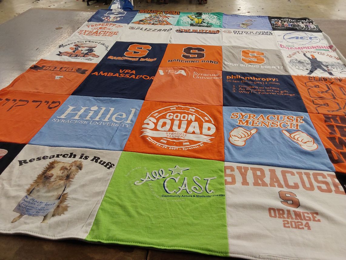T-shirt quilt from syracuse university by Jeremy from NJ